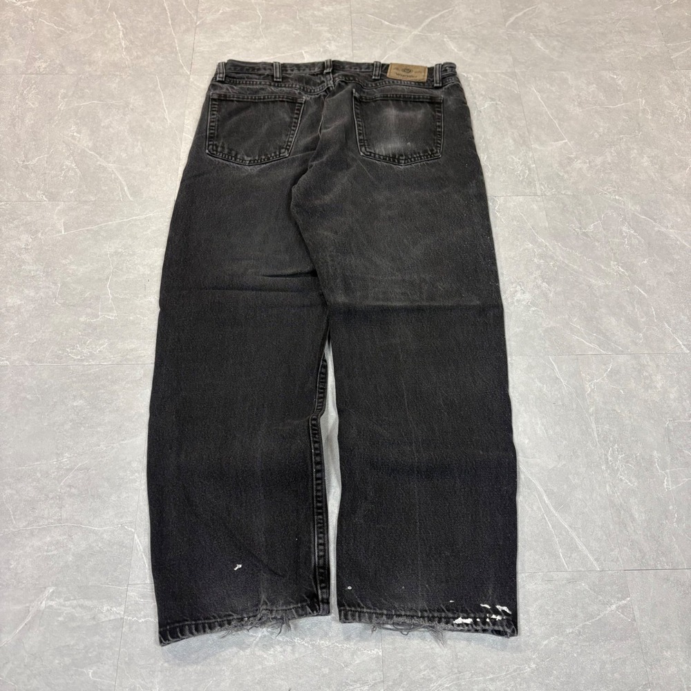 Wrangler Authentics Mens Relaxed Fit Jeans Black Paint Splatter 36x30 97611CB